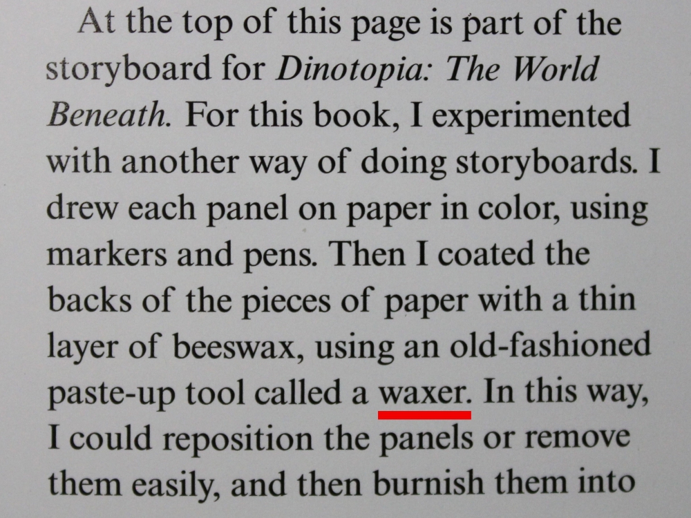 the word waxer underlined in the book