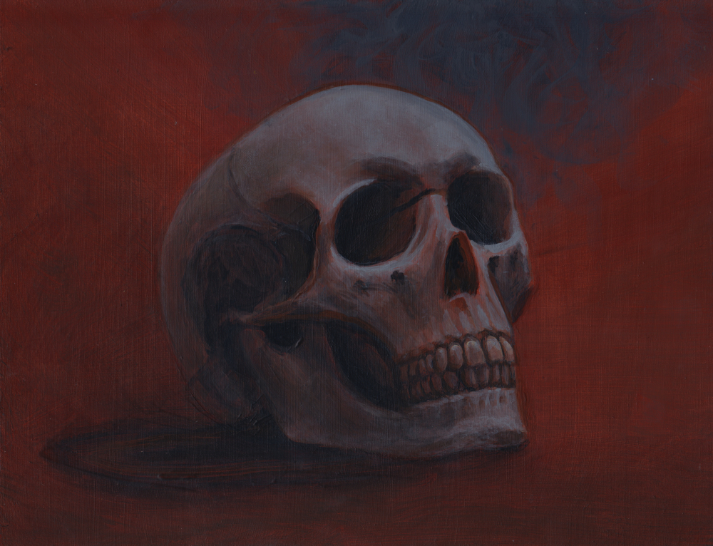 Skull Painting Narrated Timelapse Acrylics on Plastic